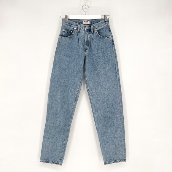 AGOLDE Baggy Pleated Oversized Jeans Lark Women’s Size 23 High Rise Relaxed Fit - Picture 2 of 6